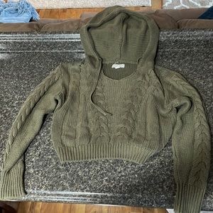 aeropostale army green sweater with hood.